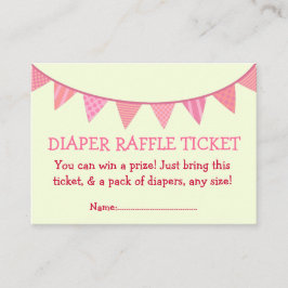 Tarjeta De Recepción Billete de pañal con banderas rosadas para Chica