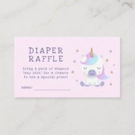 Tarjeta De Recepción Billete de pañal de Baby Shower de Unicorn Raffle 