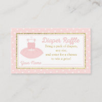 Billete de pañal de Baby Shower Tutu Raffle - Oro 