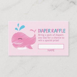 Tarjeta De Recepción Billete de pañal de ballena náutica Raffle (chica)