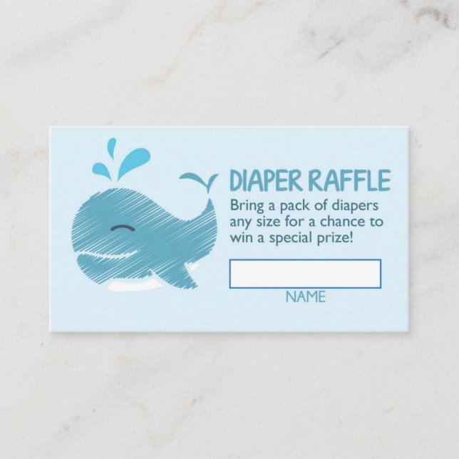 Tarjeta De Recepción Billete de pañal de ballena náutica Raffle (niño) (Anverso)