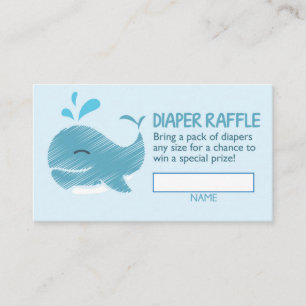 Tarjeta De Recepción Billete de pañal de ballena náutica Raffle (niño)