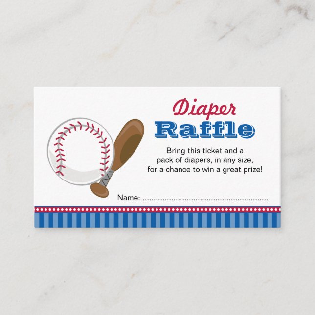 Tarjeta De Recepción Billete de pañal de béisbol Raffle Ticket (Anverso)