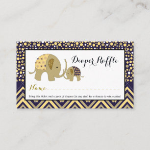 Tarjeta De Recepción Billete de pañal de elefante bohemio Baby Shower D