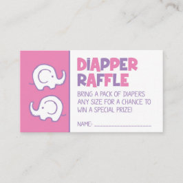 Tarjeta De Recepción Billete de pañal de Elefante Rosa Raffle Ticket