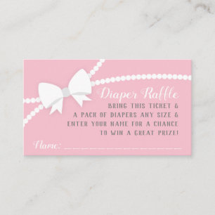 Tarjeta De Recepción Billete de pañal de la pequeña dama Raffle, rosa,