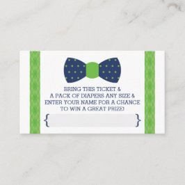 Tarjeta De Recepción Billete de pañal de pequeño hombre, azul, verde