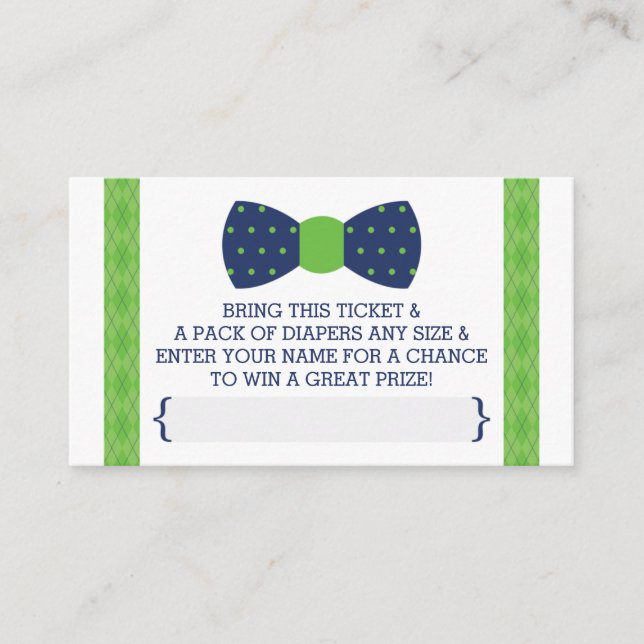 Tarjeta De Recepción Billete de pañal de pequeño hombre, azul, verde (Anverso)