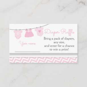 Tarjeta De Recepción Billete de pañal de ropa Baby Shower Diaper Raffle