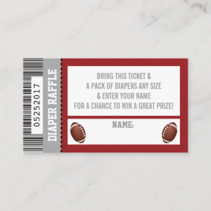 Tarjeta De Recepción Billete de pañal, deportes, Baby Shower de fútbol