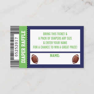 Tarjeta De Recepción Billete de pañal, deportes, Baby Shower de fútbol