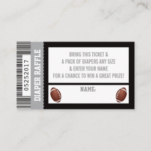 Tarjeta De Recepción Billete de pañal, deportes, Baby Shower de fútbol