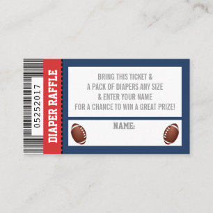Tarjeta De Recepción Billete de pañal, deportes, Baby Shower de fútbol