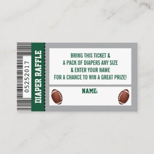 Tarjeta De Recepción Billete de pañal, deportes, Baby Shower de fútbol
