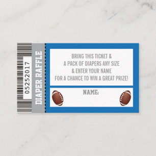Tarjeta De Recepción Billete de pañal, deportes, Baby Shower de fútbol