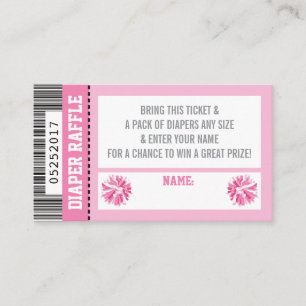 Tarjeta De Recepción Billete de pañal, deportes, Pom Pom, Baby Shower