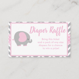 Tarjeta De Recepción Billete de pañal elefante Raffle para Baby Shower