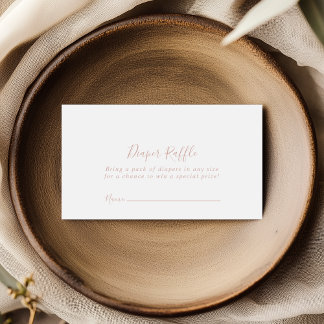 Tarjeta De Recepción Billete de pañal Minimalista de oro Rosa Raffle