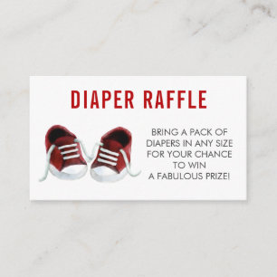 Tarjeta De Recepción Billete de pañal Raffle, Baby Shower de zapatillas