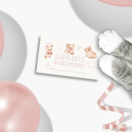 Tarjeta De Recepción Billete de pañal Raffle para gatos Baby Shower pur