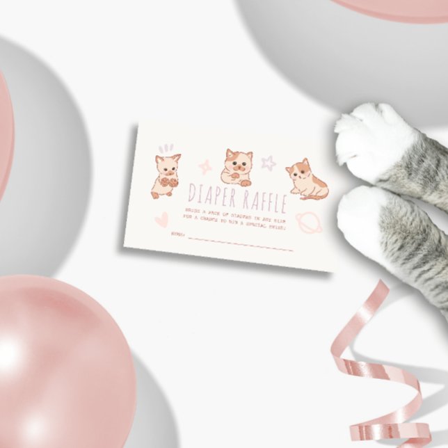 Tarjeta De Recepción Billete de pañal Raffle para gatos Baby Shower pur (Subido por el creador)