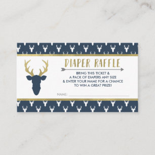 Tarjeta De Recepción Billete de pañal Raffle, venado de Woodland, Baby 