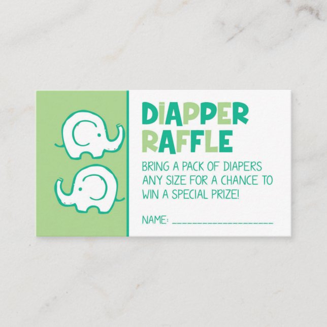 Tarjeta De Recepción Billete de pañal verde elefante (Anverso)
