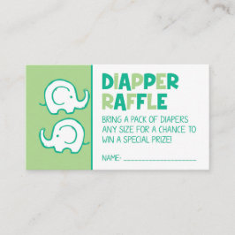 Tarjeta De Recepción Billete de pañal verde elefante