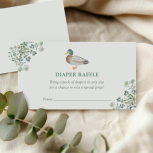 Tarjeta De Recepción Billete de pato verde Baby Shower Diaper Raffle