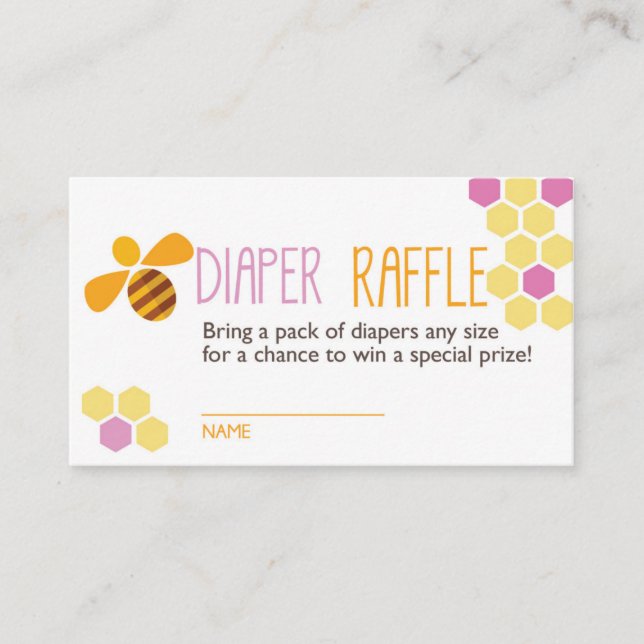 Tarjeta De Recepción Billete De Raffle De Abeja Rosa (Anverso)