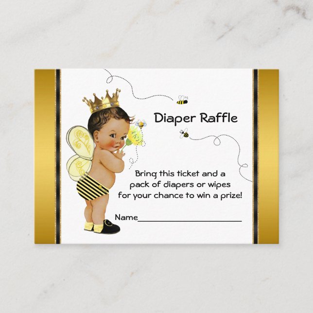 Tarjeta De Recepción Billete De Raffle De Bee Diaper (Anverso)