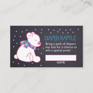 Tarjeta De Recepción Billete De Raffle De Carro De Oso Polar Rosa