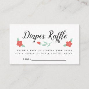 Tarjeta De Recepción Billete De Raffle De Diapé Floral Rosa Whimsical