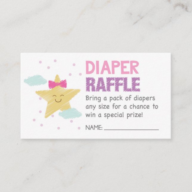 Tarjeta De Recepción Billete De Raffle De Estrella Rosa (Anverso)