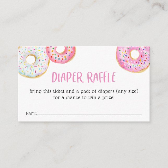 Tarjeta De Recepción Billete De Raffle De Pink Donut Baby Diaper (Anverso)