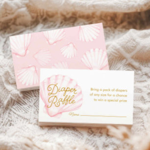 Tarjeta De Recepción Billete De Raffle Pink Seashell Diaper