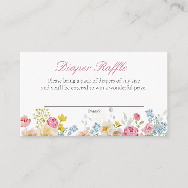 Tarjeta De Recepción Billete De Raffle Raffle Pink Wildflower (Anverso)