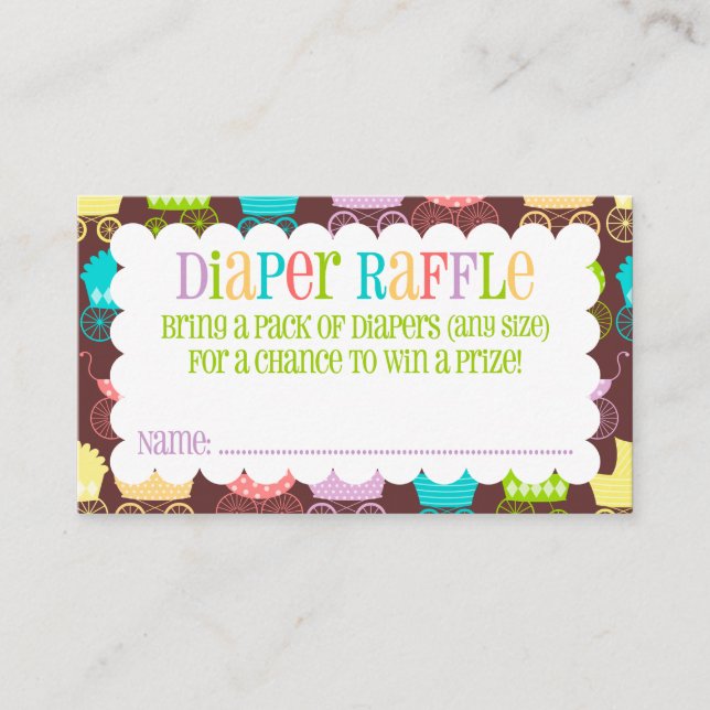 Tarjeta De Recepción Billete de raperas de Moda de Stroller Arcoiris y  (Anverso)