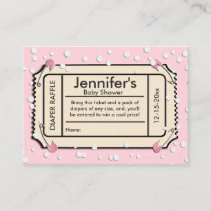 Tarjeta De Recepción Billete de raqueta rosada Baby Shower Diaper
