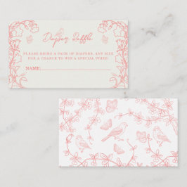 Tarjeta De Recepción Billete de raqueta rosada en Chinoiserie Diaper Ra