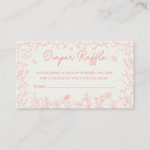 Tarjeta De Recepción Billete de raqueta rosada en Chinoiserie Diaper Ra