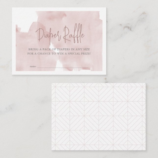 Tarjeta De Recepción Billete de raqueta rosada para Baby Shower Diaper  (Anverso / Reverso)