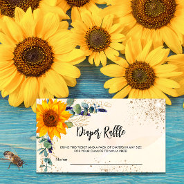 Tarjeta De Recepción Billete de rifa de diapé de eucapyptus de girasol