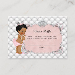 Tarjeta De Recepción Billete de rifa de Glam Diaper Princess Diamonds