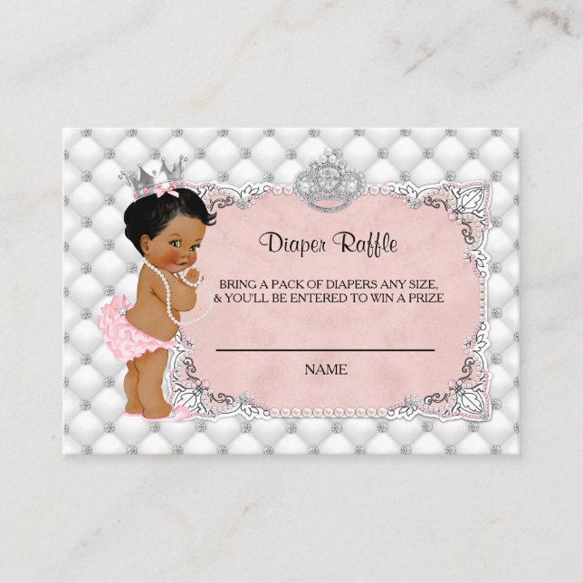 Tarjeta De Recepción Billete de rifa de Glam Diaper Princess Diamonds (Anverso)
