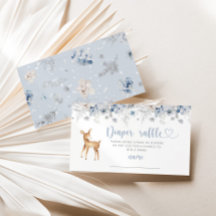 Billete de rifa de leña azul de ciervo de invierno