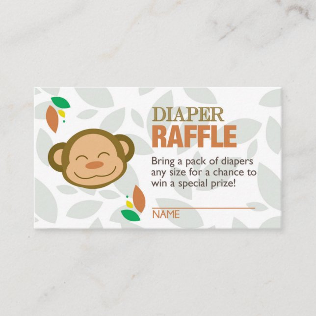 Tarjeta De Recepción Billete de rifa de mono marrón (Anverso)