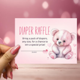 Tarjeta De Recepción Billete de rifa de pañal de oso pequeño