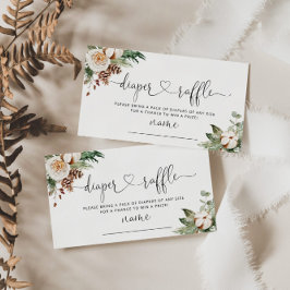 Tarjeta De Recepción Billete de rifa de pañal para Navidades Evergreen