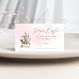 Tarjeta De Recepción Billete de rifa de pañales de árbol de Navidad ros